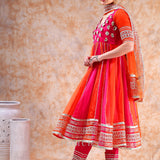 Bright Pink Sunburst Anarkali Set