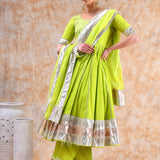 Citrus Green Sunburst Anarkali Set