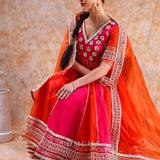 Bright Pink Sunburst Anarkali Set