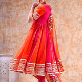 Bright Pink Sunburst Anarkali Set
