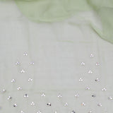 Silver Chalice Yellow Organza Saree With Scallop Border