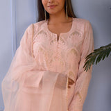Light Baby Pink Cotton Silk Kurta Set