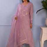 Lilac Cotton Silk Kurta Set