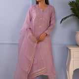 Lilac Cotton Silk Kurta Set