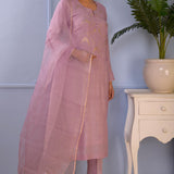 Lilac Cotton Silk Kurta Set