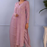 Lilac Cotton Silk Kurta Set