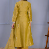 Olive Green Chanderi Kurti Set