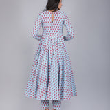 Powder Blue Rosette Anarkali Set