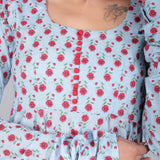 Powder Blue Rosette Anarkali Set