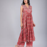 Mustard Yellow Floral Printed Peplum Salwar Set