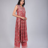Mustard Yellow Floral Printed Peplum Salwar Set
