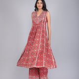 Mustard Yellow Floral Printed Peplum Salwar Set