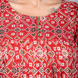 Scarlet Green Bandhani Print Anarkali Set