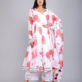Coral Rose Trail Anarkali Set