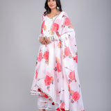 Coral Rose Trail Anarkali Set