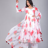 Coral Rose Trail Anarkali Set