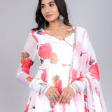 Coral Rose Trail Anarkali Set