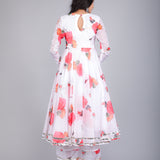 Coral Rose Trail Anarkali Set