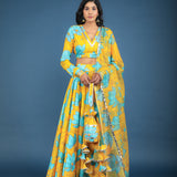 Multi-Color Panel Sequined Blended Lehenga Set
