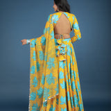 Multi-Color Panel Sequined Blended Lehenga Set