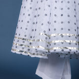 Ivory Polka Dot Sheer Anarkali Set
