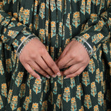 Forest Green Floral Print Anarkali Set