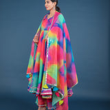 Rainbow Tie-Dye Ombre Anarkali Set