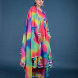 Rainbow Tie-Dye Ombre Anarkali Set