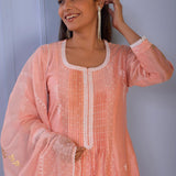 Light Pink Chanderi Kurti Set