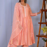 Light Pink Chanderi Kurti Set