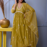 Olive Green Kurta With Palazzo Set