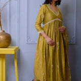 Olive Green Kurta With Palazzo Set
