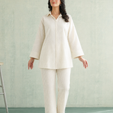 Ivory Stripe Collar Co-Ord Set