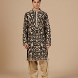 Noir Floral Zari Kurta Set