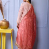 Light Pink Cotton Silk Anarkali Set