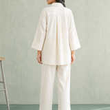 Ivory Stripe Collar Co-Ord Set
