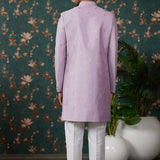 Soft Lavender Art Silk Three Piece Sherwani Set