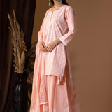 Rose Pink Khadi Printed Cotton Sharara Set