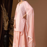 Rose Pink Khadi Printed Cotton Sharara Set