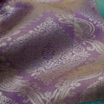 Mauve Purple Kanjivaram Silk Saree With Floral Ogival Weaving