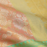 Pastel Peach Tissue Kanjivaram Silk Saree With Floral Jaal Weaving