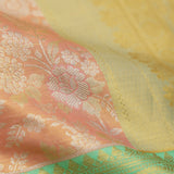 Pastel Peach Tissue Kanjivaram Silk Saree With Floral Jaal Weaving