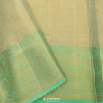 Pastel Peach Tissue Kanjivaram Silk Saree With Floral Jaal Weaving
