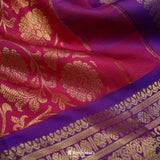 Cherry Pink Kanjivaram Silk Saree With Floral Jaal Weaving