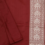 Athletic Maroon Banarasi Silk Saree With Floral Jaal Work