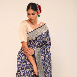 Admiral Blue Chiniya Banarasi Silk Saree