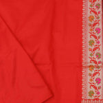 Vibrant Orange Banarasi Silk Saree With Meenakari Work