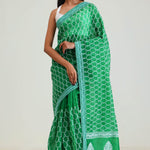 Sea Green Organza Arch Crafted Saree