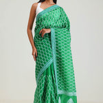 Sea Green Organza Arch Crafted Saree