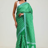 Sea Green Organza Arch Crafted Saree